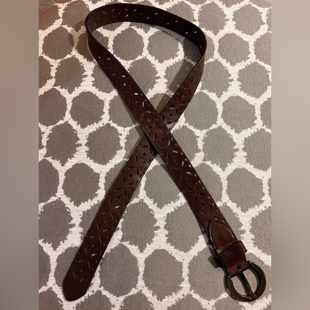 Brown Vintage Leather Belt boho festival western coastal cowgirl statement belt